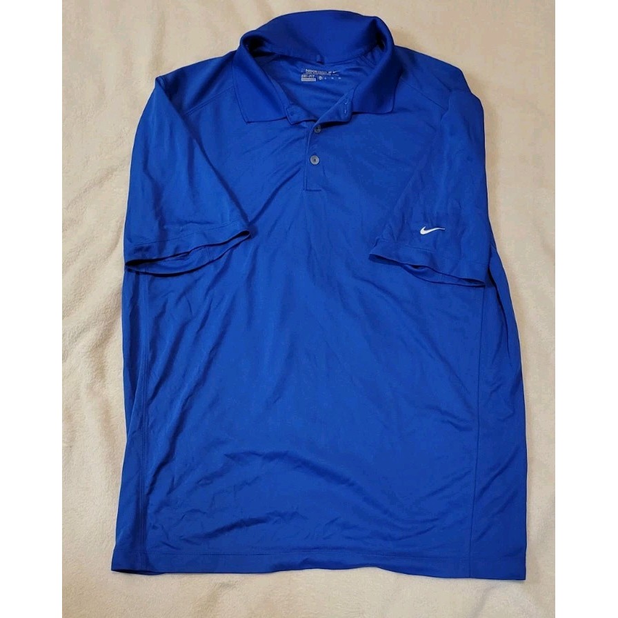 Nike Golf Dri Fit Mens Blue Polo Size Xl